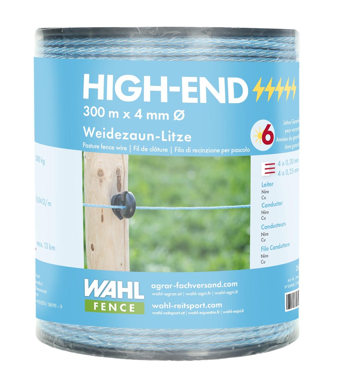 WAHL-FENCE Weidezaunlitze - HIGH END - 4 mm / 300 m