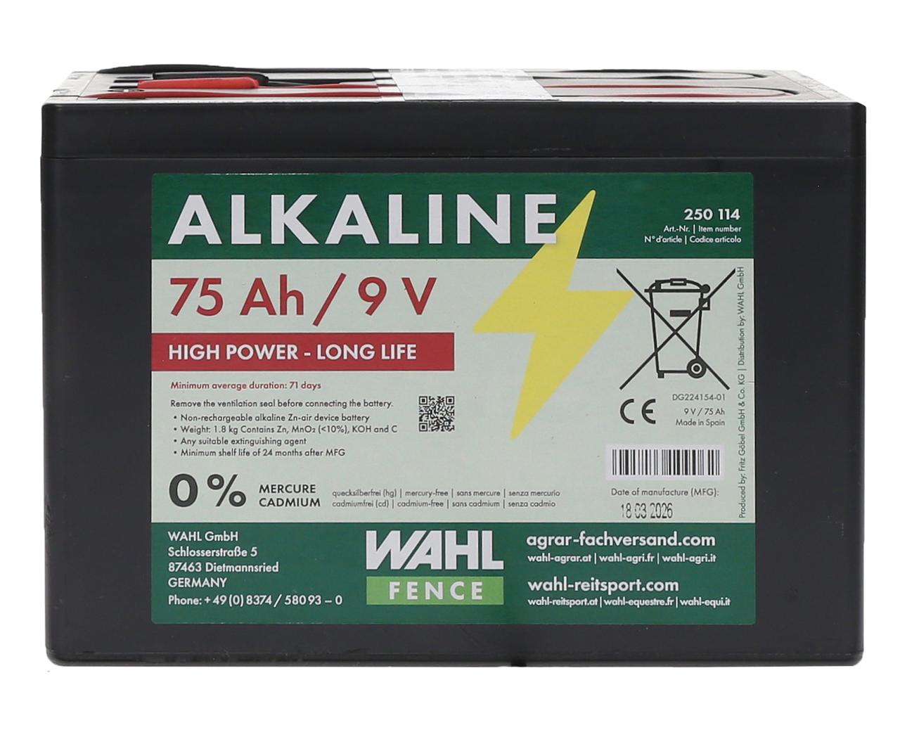 WAHL-FENCE Weidezaunbatterie 9 V - 130 Ah