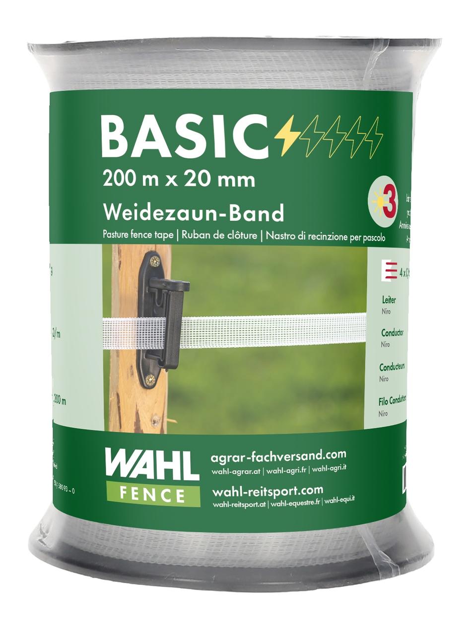 WAHL-FENCE Weidezaunband BASIC weiß - 10 mm/200 m