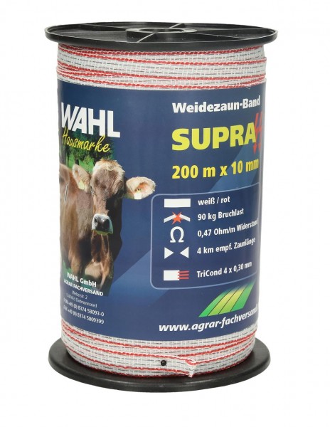 WAHL-Hausmarke Weidezaunband SUPRA - 200 mm / 10 m