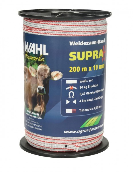 WAHL-Hausmarke Weidezaunband SUPRA - 200 mm / 10 m WAHL-Hausmarke Weidezaunband SUPRA - 200 mm / 10 m