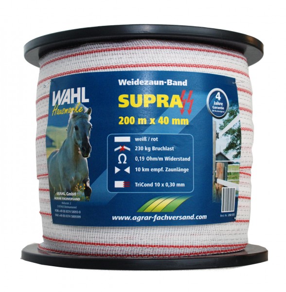 WAHL-Hausmarke Weidezaunband - SUPRA - 40mm / 200m WAHL-Hausmarke Weidezaunband - SUPRA - 40mm / 200m