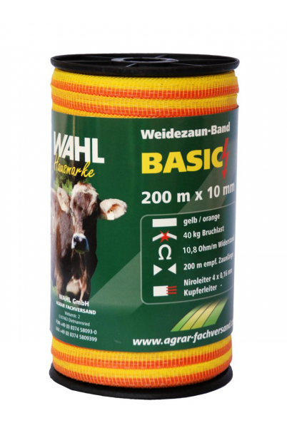 WAHL-Hausmarke Weidezaunband - BASIC - 10 mm / 200 m