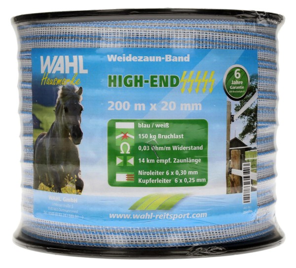 WAHL-Hausmarke Weidezaunband - HIGH END - 20mm / 200m WAHL-Hausmarke Weidezaunband - HIGH END - 20mm / 200m